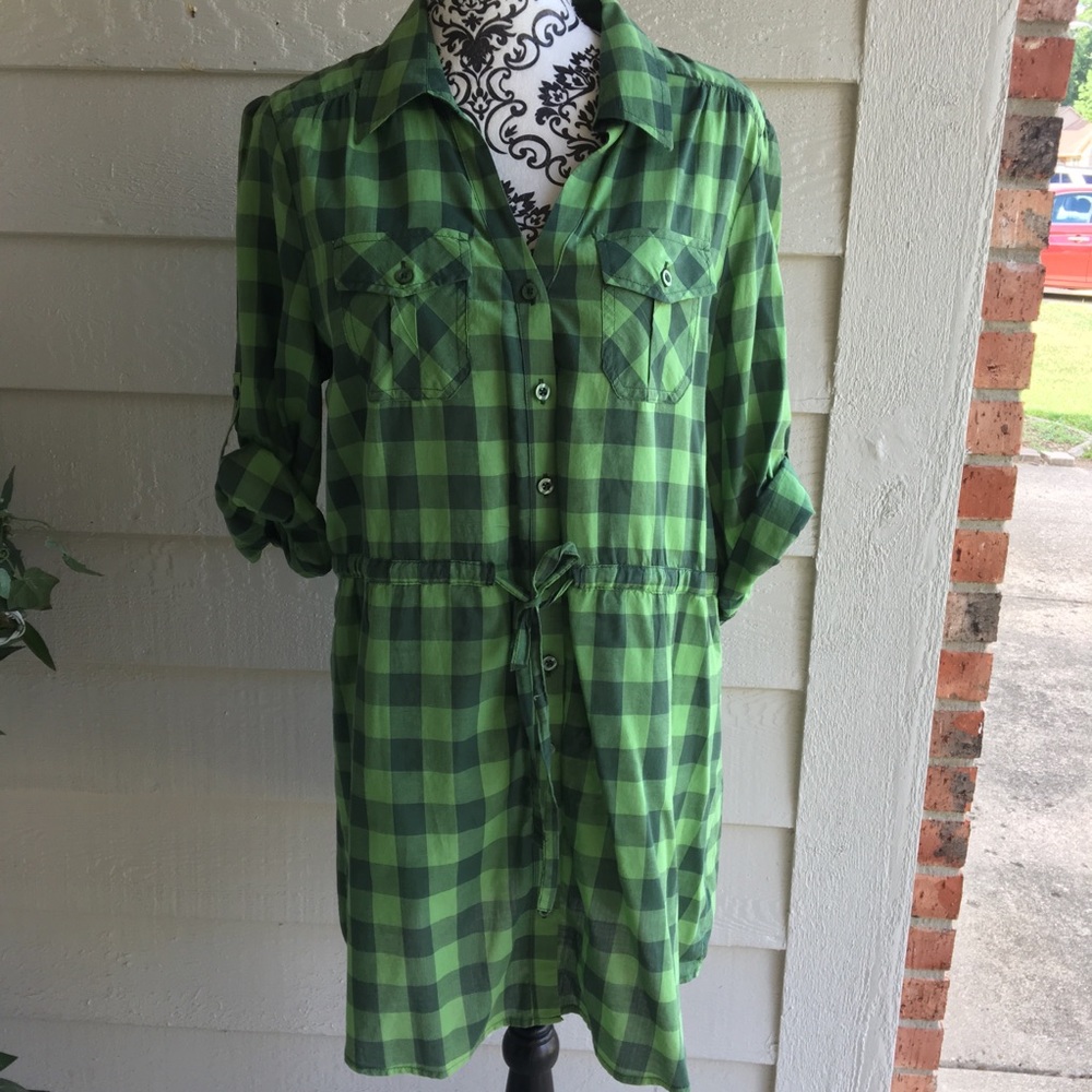 Massini Green Plaid Shirt. Size XL